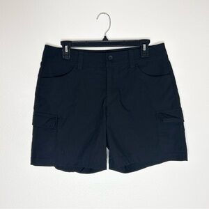 Eddie Bauer Womens Size 10 Black Stretch Hiking Outdoor Cargo Shorts EUC